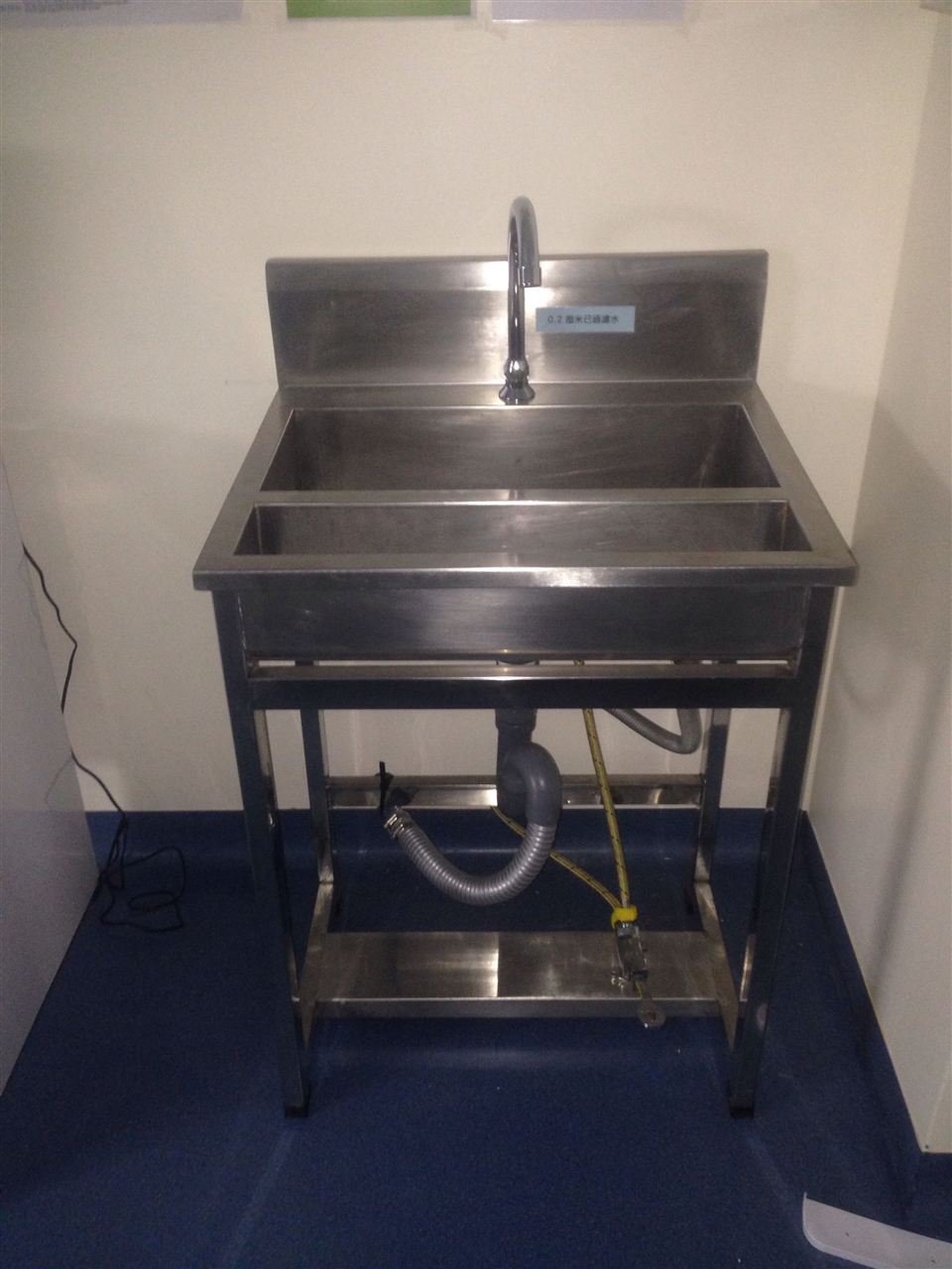 不锈钢双槽洗手池落地式自动感应洗手消毒池